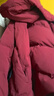 紫涵立體羊羔毛玩偶裝飾羽絨服女年冬季撞色拼接羽絨外套 復(fù)古紅 S 曬單實(shí)拍圖