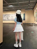 moonkids女童蛋糕裙2025夏季純棉裙子女孩芭蕾公主短裙兒童半身裙夏裝新款 4473白色蛋糕裙 110 cm 曬單實拍圖