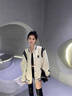 美式復古飛行員棒球服外套女生春季2025新款甜美V領夾克顯瘦上衣 黑色 XL 曬單實拍圖