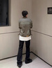 杭潮社黑色顯高顯瘦牛仔褲男款春夏美式高街vibe褲子顯高直筒彎刀微喇褲 黑色 XL 曬單實(shí)拍圖