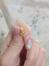 老廟黃金碎碎金耳釘足金圓碎金金耳飾送老婆女友生日七夕節(jié)日禮物 約1.16g（方形） 曬單實(shí)拍圖