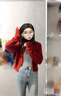 FSHE小香風(fēng)短款紅色針織開衫毛衣外套女秋冬2025新款慵懶高級感上衣潮 紅色 L 110-125斤 曬單實拍圖