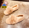 ZHR毛毛棉鞋女加絨外穿單鞋女舒適平底孕婦豆豆鞋女 AB51 杏色 37  曬單實(shí)拍圖