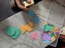 博教（BOJIAO）小學(xué)生幾何片套裝幾何圖形計數數學(xué)教具彩色正方形長(cháng)方形三角形圓形形狀片 曬單實(shí)拍圖
