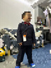 GOKU男童西裝禮服新款秋冬花童婚禮服演出服中小童英倫表演服寶寶周歲 藍色西裝+褲子+襯衫+領(lǐng)結胸花 110 （建議體重30-37斤） 曬單實(shí)拍圖