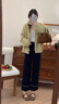 乖甜星彈力黑色直筒牛仔褲女2025秋季新款胖妹妹高腰顯瘦九分闊腿褲 黑色 建議100-120斤 L 曬單實(shí)拍圖
