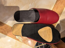 卡帝樂(lè )鱷魚(yú)輕奢高檔日式秋冬季真羊皮家居拖鞋臥室內防滑居家牛皮地板拖包頭男女新品 酒紅【整塊牛皮鞋墊】 真皮底女L 38-39碼 曬單實(shí)拍圖