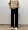 帛芮黑色窄版闊腿褲女2025款春季高腰休閑顯瘦垂墜感華棉直筒長褲子女 曬單實拍圖