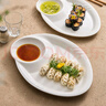 馳度吃餃子盤子帶醋碟網(wǎng)紅高檔飯店餐具陶瓷碟專用壽司涼菜水餃盤蝦盤 12英寸日韓壽司-白瓷 曬單實拍圖