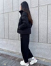 鴻星爾克防潑水|羽絨服女秋冬新款保暖防風戶外休閑運動外套 正黑 XL 曬單實拍圖