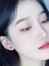 紀梵哲輕奢四葉草耳釘女士瑪瑙項鏈耳飾耳環(huán)七夕情人節生日禮物送女朋友 紅瑪瑙四葉草耳釘 曬單實(shí)拍圖