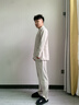 俞兆林（YUZHAOLIN）男士睡衣男25年春秋新款純棉長(cháng)袖長(cháng)褲套裝秋冬天全棉大碼家居服 NSWJH-淺灰【100%純棉套裝】 XL (建議120-140斤) 曬單實(shí)拍圖