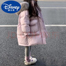 G.DUCKKIDS兒童羽絨棉服中長(zhǎng)款女童洋氣大毛領(lǐng)連帽羽絨棉衣加厚保暖外套 淺紫色 120 建議身高110-120cm年齡6-7歲 曬單實(shí)拍圖