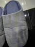 MUJI COM無(wú)印良品【商場(chǎng)同款】日式棉拖鞋女春秋冬情侶家居軟布底靜音防滑棉麻拖鞋男 天藍色 橫條紋 38-39 適合37-38腳 曬單實(shí)拍圖