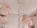 秋水伊人新中式兔毛輕薄羽絨服冬裝新款女裝保暖國風(fēng)短外套 粉紅 M 曬單實(shí)拍圖