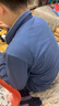 紅豆兒童睡衣男女童春秋長袖薄款莫代爾棉家居服套裝J3173海濱藍165 曬單實拍圖