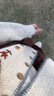 日系軟糯感花朵刺繡針織開衫女毛衣外套秋款慵懶風(fēng)穿搭上衣 杏色 均碼 建議80-126斤 曬單實(shí)拍圖