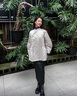 茶·愫【中式蝴蝶結】puretea茶愫斜襟立領(lǐng)短外套女菱格絎縫2024秋新款 淺灰 S 曬單實(shí)拍圖