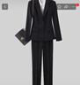 特洛曼黑色西裝套裝女職業(yè)裝正裝面試正裝大學(xué)生工作服西服外套兩件套 曬單實(shí)拍圖