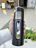 京悠雨日本水杯雙層高硼硅玻璃杯泡茶杯茶水分離茶杯摔不爛的玻璃杯帶蓋 【商務(wù)灰】防摔防燙 420ml 1只 一鍵開(kāi)蓋高硼硅玻璃杯耐高溫防摔 曬單實(shí)拍圖