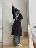 回力國(guó)潮棉服男中長(zhǎng)款冬季新款加棉加厚保暖棉衣男冬裝羽絨棉襖 黑色 XL 曬單實(shí)拍圖