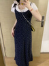 DXOT2025年夏季碎花小清新吊帶連衣裙女夏季過膝款減齡玫瑰花吊帶長裙 上衣+吊帶裙 M 建議95-105斤 曬單實(shí)拍圖