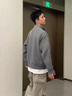 POUM毛衣男款冬季深灰色高領(lǐng)美式復(fù)古高街外套半拉鏈運動針織衛(wèi)衣 XZWP-D36灰色 XL 曬單實拍圖