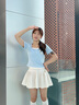 La Chapelle Sport拉夏貝爾假兩件短袖t恤女夏季高彈力親膚透氣上衣美式學(xué)院風(fēng)體恤 天藍(lán)色(抱花兔胸標(biāo)) M /160(推薦100-115斤) 曬單實拍圖