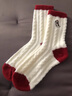 莫代爾圣誕襪子女士中筒襪秋冬季加絨加厚毛絨可愛(ài)卡通刺繡保暖紅色長(cháng)筒 雪人+斑點(diǎn)狗+圣誕樹(shù)+臘腸 4雙 均碼 曬單實(shí)拍圖