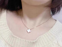 VCA同款梵克雅寶玫瑰金四葉草項(xiàng)鏈女小眾幸運(yùn)草鎖骨鏈白貝母吊墜 玫瑰金 四葉草項(xiàng)鏈【白貝母】 曬單實(shí)拍圖