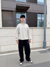 LI-NING KIDS李寧兒童褲子男大童運(yùn)動(dòng)褲青少年長(zhǎng)褲初中高中百搭寬松學(xué)生休閑褲 黑色直筒褲【微彈寬松】 170 曬單實(shí)拍圖