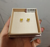 六福珠寶足金心閃愛(ài)心形黃金耳釘耳飾送禮計價(jià)F95TBGE0010 1.84克(含工費316元) 配硅膠耳堵 曬單實(shí)拍圖