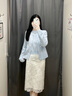 法曼萱（FAMANXUAN）【MIU系】小雛菊刺繡羊毛針織開衫毛衣女2025春新款氣質(zhì)時尚上衣 花楹藍(lán)（開衫） S 160/84A/S 曬單實拍圖