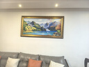帝旗手繪油畫(huà)天鵝湖風(fēng)景油畫(huà)大氣客廳墻壁畫(huà)沙發(fā)背景墻裝飾畫(huà)山水掛畫(huà) 5140金實(shí)木框 160X80 現貨，三人位沙發(fā)適用 曬單實(shí)拍圖