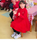 Classic Teddy女童連衣裙兒童年服中小童裝加絨新中式漢服國風拜年服 大紅 130  曬單實拍圖