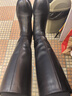 NINE WEST/玖熙長(zhǎng)筒靴牛皮低跟騎士靴長(zhǎng)靴女 NG412203CH 黑色(絨里)36 曬單實(shí)拍圖