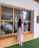 RUIQIUER粉色連帽長袖連衣裙女春秋季新款女裝針織衛(wèi)衣韓系長袖中長裙子 粉色 S 曬單實拍圖