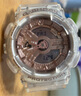 卡西歐（CASIO）手表女GSHOCK獨(dú)角獸星空粉學(xué)生雙顯考試多功能運(yùn)動防水送女友禮物 GMA-S110SR-7A冰韌透明玫瑰金 曬單實(shí)拍圖