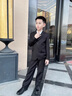 G.DUCKKIDS童裝男童西裝套裝春秋款兒童套裝男大童三件套時尚帥氣男孩衣服 黑色西裝 150 建議身高140-150年齡11-12 曬單實拍圖