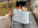 優(yōu)悅居彩虹糖圍巾手工diy毛線編織漸變手混粗毛線團材料送男女朋友禮物 春意盎然長（6團共300克+棒針） 曬單實拍圖
