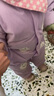 繽麗貓寶寶爬爬服秋冬款一體式連體罩衣哈衣爬行男童女童外穿防臟外套 連體罩衣-小白熊紫色 90cm 曬單實(shí)拍圖