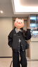 蜜樂奇美式格子拼接夾克外套女春秋新款學(xué)院風(fēng)潮小個子翻領(lǐng)沖鋒女寬松衣 黑色 春秋款 S 【建議80-95斤】 曬單實拍圖