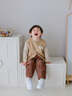 幼歌（YOUGE）【扭扭系列】嬰幼兒卡通玩偶棉簡約馬甲百搭疊穿兒童背心 卡其 90 cm 曬單實拍圖