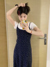 DXOT2025年夏季碎花小清新吊帶連衣裙女夏季過膝款減齡玫瑰花吊帶長裙 上衣+吊帶裙 M 建議95-105斤 曬單實(shí)拍圖