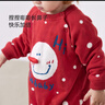 babylove嬰兒連體衣冬季哈衣針織加絨加厚保暖寶寶過年紅毛衣新年衣服 snowbaby 73cm 曬單實拍圖