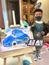 紀奈落畫畫罩衣兒童圍裙防水幼兒園美術繪畫反穿衣男女寶寶吃飯長袖圍兜 畫筆款 中號【身高105-125CM】 曬單實拍圖