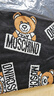 莫斯奇諾（moschino）禮物中性款泰迪熊配字母圍巾 黑色 30571 M1856 016 曬單實(shí)拍圖
