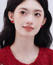 栢啟歆 耳釘女安可拉紅色小方糖耳釘女顯白氣質(zhì)精致感耳環(huán)時(shí)尚耳飾禮物 小方糖耳釘【安可拉紅】 曬單實(shí)拍圖