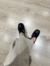 MANTENER GRAN厚底樂(lè)福鞋女2024新款真皮單鞋黑色一腳蹬小皮鞋 黑色 38 曬單實(shí)拍圖