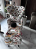 牧席休閑椅臥室歐式單人沙發(fā)輕奢美式高背客廳陽(yáng)臺沙發(fā)椅 沙發(fā)椅 + 腳凳【顏色序號備注】 曬單實(shí)拍圖